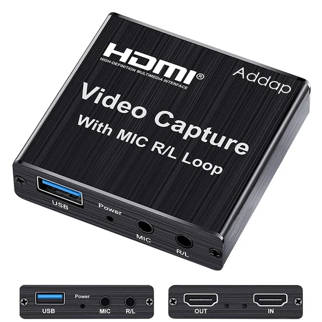Внешняя карта видеозахвата HDMI-USB Addap VCC-03 4К алюминиевая черная - изображение 8