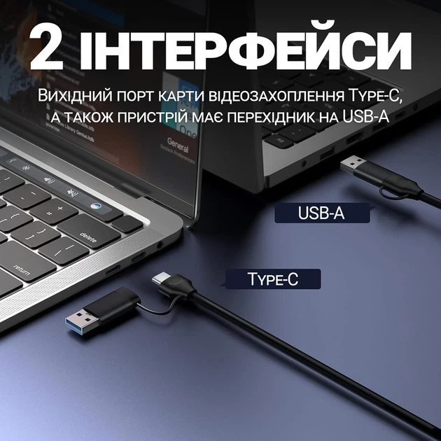 Внешняя карта видеозахвата Addap VCC-06 HDMI на USB-C и USB-A 4K черная - Фото 3 Внешняя карта видеозахвата Addap VCC-06 HDMI на USB-C и USB-A 4K черная - изображение 3