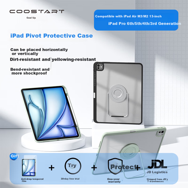Чехол для планшета Apple iPad Air 13" 2026/2025/2024/Pro 12.9" COOLSTART Black - Фото 4 Чехол для планшета Apple iPad Air 13" 2026/2025/2024/Pro 12.9" COOLSTART Black - изображение 4