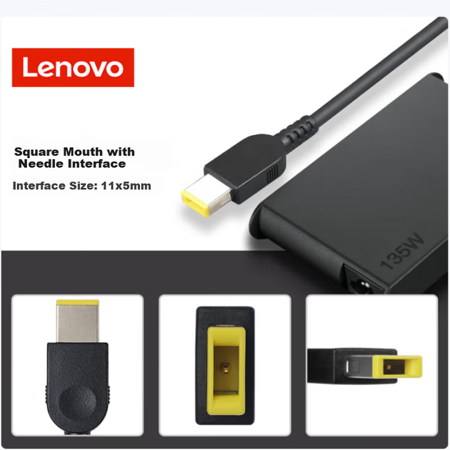 Блок живлення Lenovo 20 В 6.75 А 135 Вт з квадратним роз'ємом для ThinkPad X1 та Xiaoxin Pro 16 - зображення 7