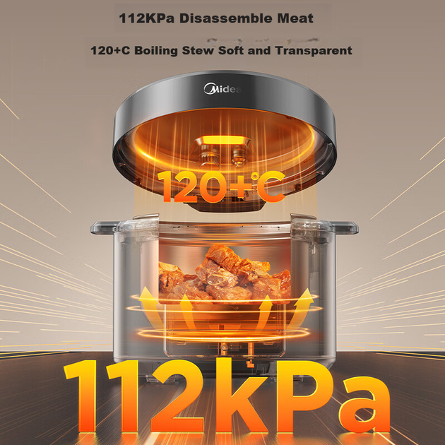 Скороварка электрическая Midea MY-E5830G многофункциональная, 5 л, 112 кПа, отсрочка старта - изображение 5