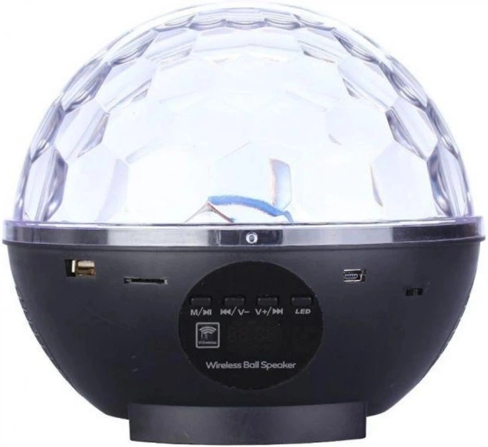 Диско шар светодиодный портативный на аккумуляторе с пультом Crystal Magic Bluetooth Pro Черный 10W - изображение 6