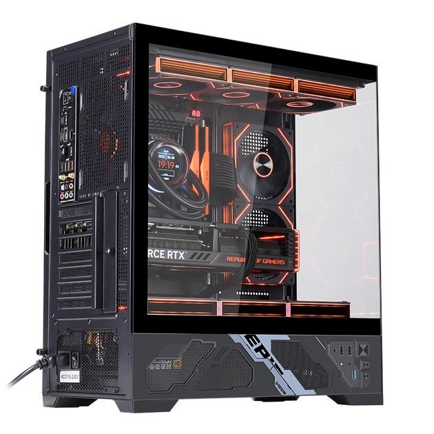 Корпус Wanjia Qianxi ATX панорамний з цифровим дисплеєм та підтримкою СРО 360 мм, чорний - зображення 8