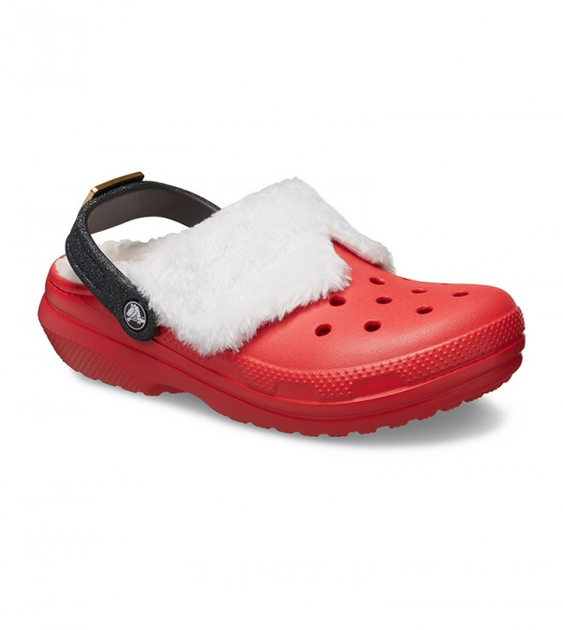 Дитячі крокси для дівчинки Crocs Classic Lined Santa Clog Varsity Red (27/28, червоний) - зображення 2