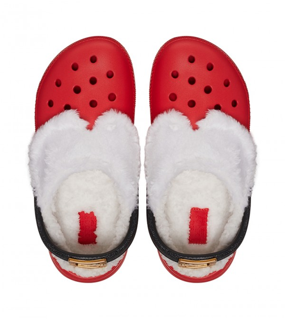 Дитячі крокси для дівчинки Crocs Classic Lined Santa Clog Varsity Red (27/28, червоний) - зображення 4