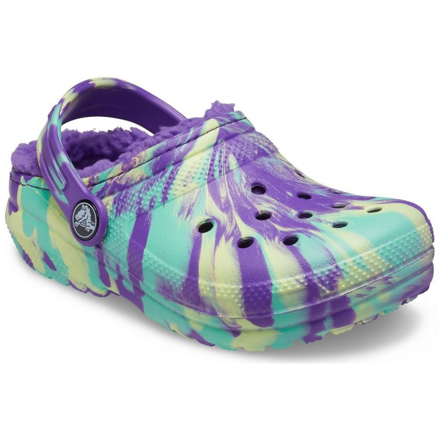Дитячі крокси для дівчинки Crocs Classic Lined Marbled Clog Purple (28/29, фіолетовий) - Фото 2 Дитячі крокси для дівчинки Crocs Classic Lined Marbled Clog Purple (28/29, фіолетовий) - изображение 2
