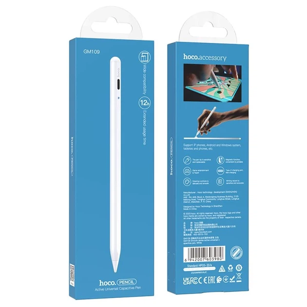 Стилус активный Hoco GM109 130 mAh White (6942007603980) - изображение 2