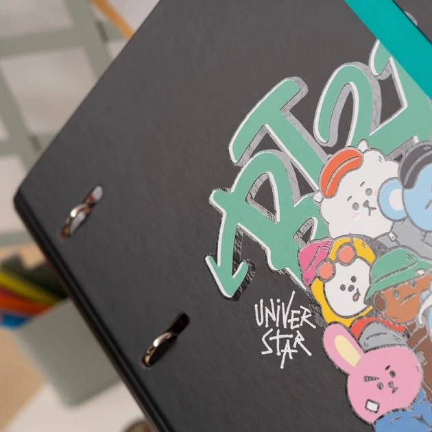 Скоросшиватель A4 BT21 Street Mood 4 кольца с резинкой (CAT0104) - изображение 5