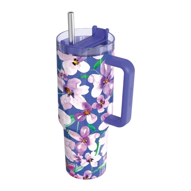 Термокубок Quokka Stream 1200 ml зі соломинкою Flower Dusk (40042) - Фото 1 Термокубок Quokka Stream 1200 ml зі соломинкою Flower Dusk (40042) - зображення 1