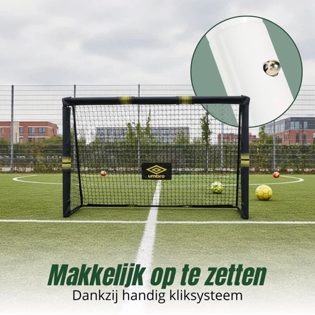 Ворота для футзала Umbro металлическая с сеткой 240x160x85 см (8711252268934) - изображение 4