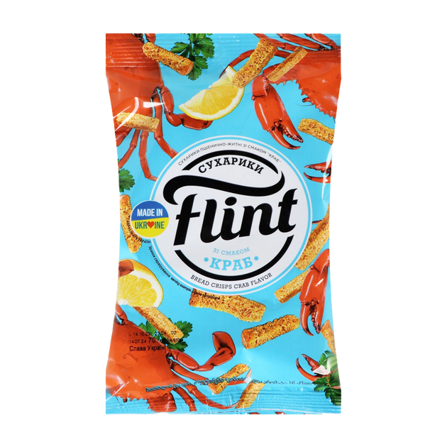 Сухарики Flint 60г краб - Фото 1 Сухарики Flint 60г краб - изображение 1