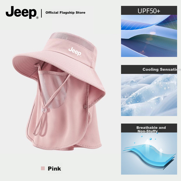 Панама JEEP женская летняя с широкими полями и защитой шеи от солнца, UV-защита - изображение 4