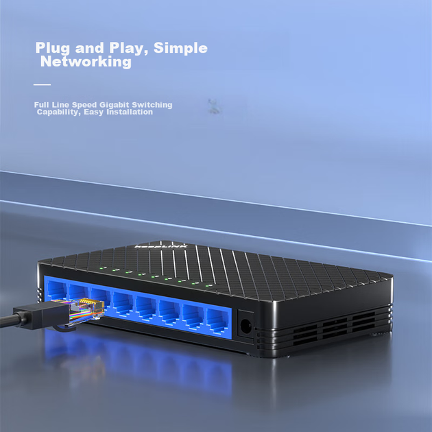 Коммутатор KeepLINK KP-9000 гигабитный на 8 портов - Фото 4 Коммутатор KeepLINK KP-9000 гигабитный на 8 портов - изображение 4