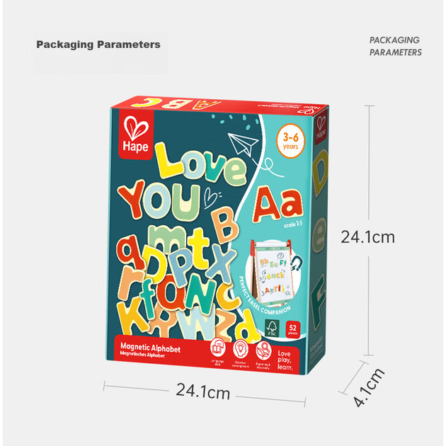 Hape (Германия) Магнитные наклейки для раннего развития детей, подарок на день рождения, креативные магниты на холодильник, магнитные буквы английского алфавита E2006 - изображение 9