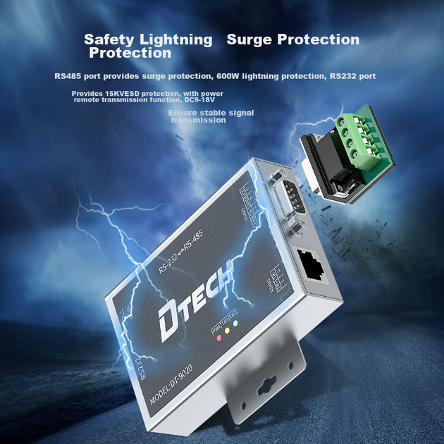 Преобразователь DTECH DT-9020 RS232 - RS485 активный с защитой от перенапряжения - Фото 6 Преобразователь DTECH DT-9020 RS232 - RS485 активный с защитой от перенапряжения - изображение 6