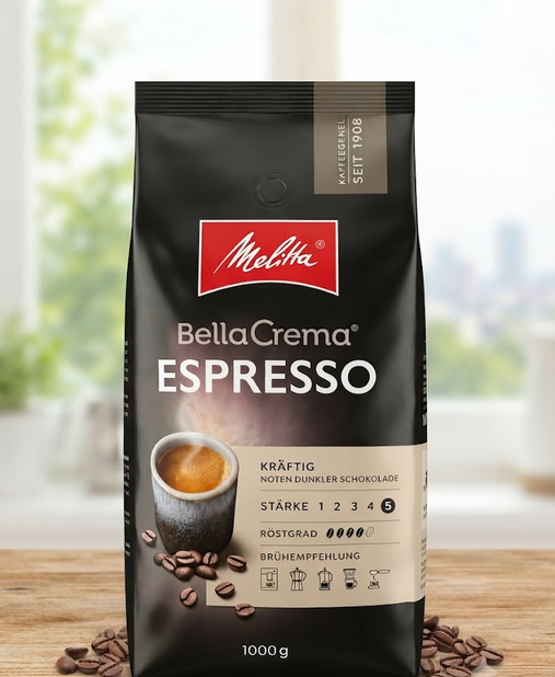 Кава в зернах Melitta BellaCrema Espresso 1 кг арабіка середнє обсмаження з пряним смаком та легкою кислинкою для кавомашини - Фото 5 Кава в зернах Melitta BellaCrema Espresso 1 кг арабіка середнє обсмаження з пряним смаком та легкою кислинкою для кавомашини - зображення 5