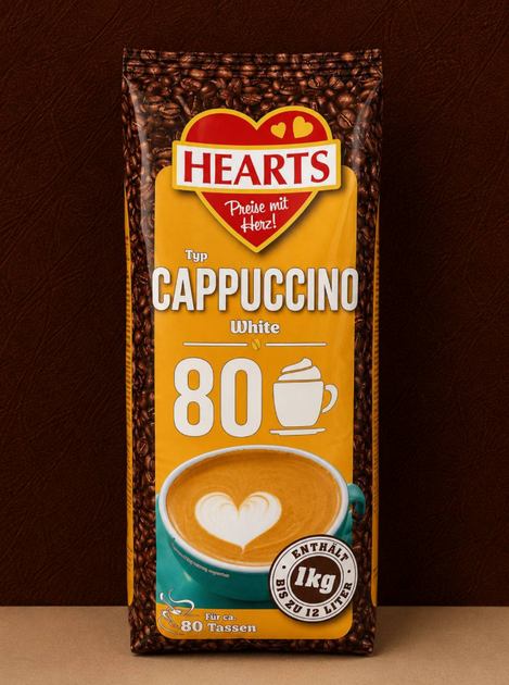 Капучино Hearts Cappuccino White 1 кг швидкорозчинний кавовий напій з ніжним вершковим смаком - зображення 4