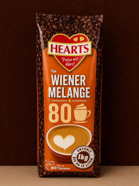 Растворимый капучино Hearts Wiener Melange 1 кг классический венский кофейный напиток - Фото 4 Растворимый капучино Hearts Wiener Melange 1 кг классический венский кофейный напиток - изображение 4
