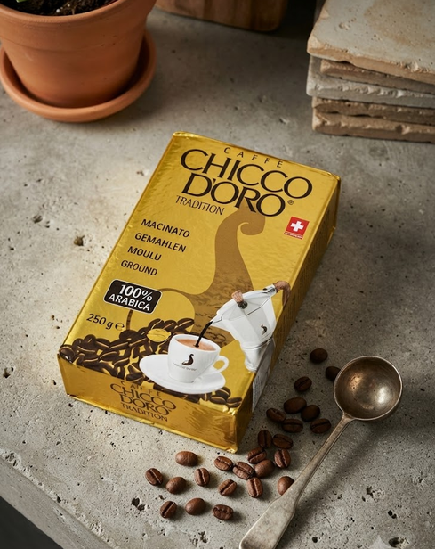 Молотый кофе Chicco d'Oro Tradition Espresso 250 г натуральная арабика средней обжарки для эспрессо турки и френч пресса - Фото 9 Молотый кофе Chicco d'Oro Tradition Espresso 250 г натуральная арабика средней обжарки для эспрессо турки и френч пресса - изображение 9