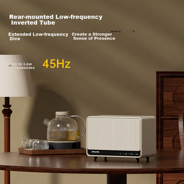 Ретро Bluetooth-колонка PHILIPS TAS6500, классическая черная, настольная аудиосистема для гостиной, портативная, для компьютера - Фото 6 Ретро Bluetooth-колонка PHILIPS TAS6500, классическая черная, настольная аудиосистема для гостиной, портативная, для компьютера - изображение 6