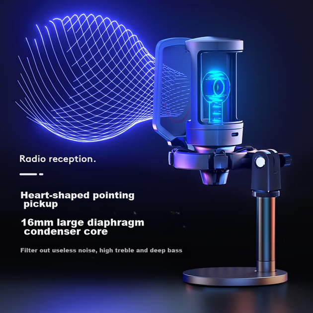 Микрофон FIFINE, USB, для компьютера, игр, прямых трансляций и записи, с RGB-подсветкой, шумоподавлением для мобильного видео, профессиональный микрофон для ноутбука и настольного компьютера, формат A6, белый. - изображение 7