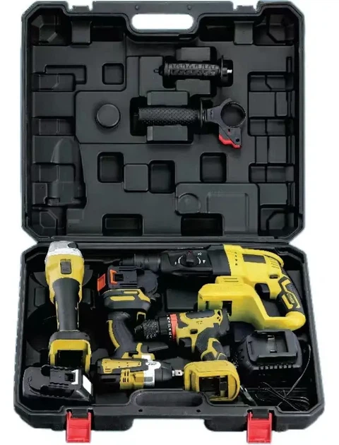 Набор аккумуляторных инструментов BOXER BX187Y 4в1 36 В с двумя аккумуляторами 5Ah шуруповерт гайковерт перфоратор SDS Plus и болгарка в кейсе - изображение 12