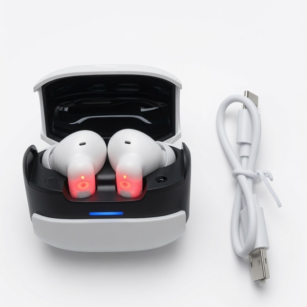 Бездротові навушники W919 TWS Bluetooth, стереогарнітура з сенсорним керуванням для iPhone/Android, Hi-Fi звук, White - Фото 10 Бездротові навушники W919 TWS Bluetooth, стереогарнітура з сенсорним керуванням для iPhone/Android, Hi-Fi звук, White - зображення 10