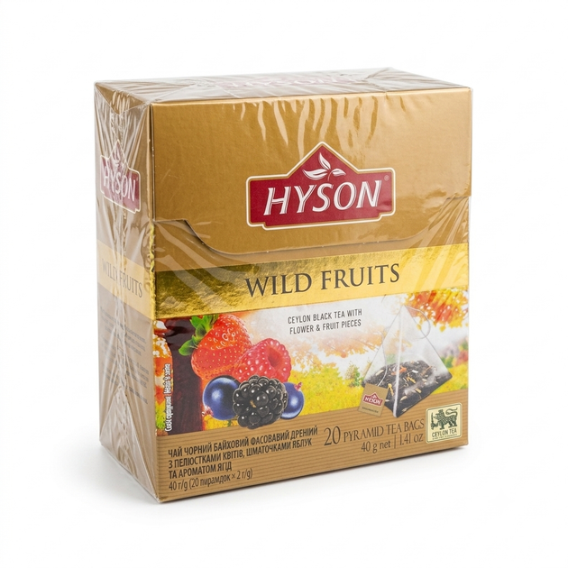 Чай Хайсон Exotic Black Tea Wild Fruit 20*2г пірамідка - Фото 1 Чай Хайсон Exotic Black Tea Wild Fruit 20*2г пірамідка - зображення 1