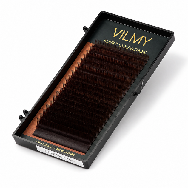 Вії Vilmy Klipky Mix 20 ліній шоколад C 0.10, 8-12 мм - Фото 1 Вії Vilmy Klipky Mix 20 ліній шоколад C 0.10, 8-12 мм - зображення 1