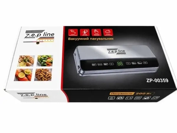 Вакууматор Zepline ZP-00359 200 Вт с ножом для вакуумирования сухих и влажных продуктов Серый - изображение 6