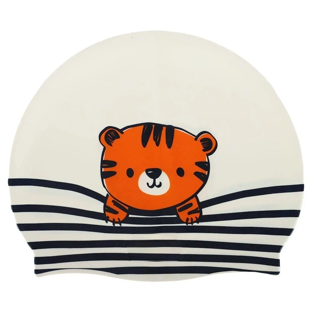 Шапочка для плавания детская/юниорская силиконовая Tiger Белая - изображение 2