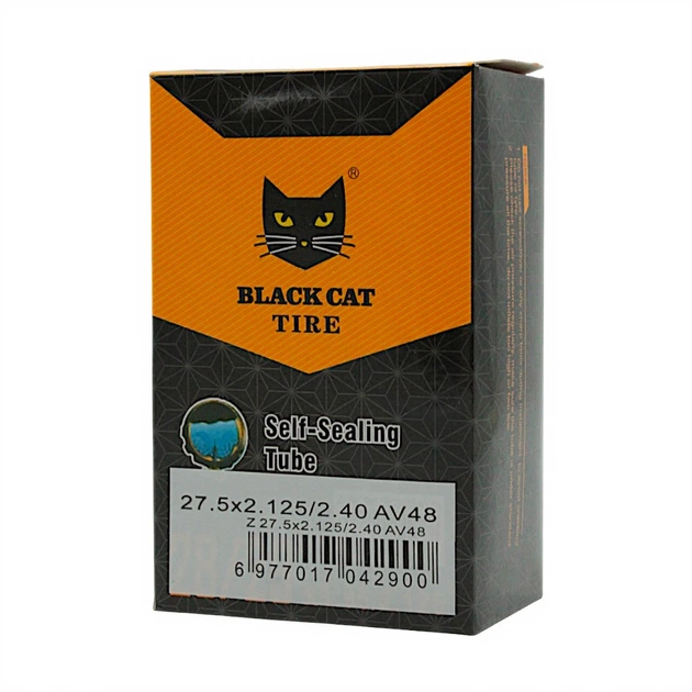 Камера антипрокольная BLACK CAT 27.5 x 2.125 / 2.40 AV (48 мм) с герметиком - Фото 5 Камера антипрокольная BLACK CAT 27.5 x 2.125 / 2.40 AV (48 мм) с герметиком - изображение 5