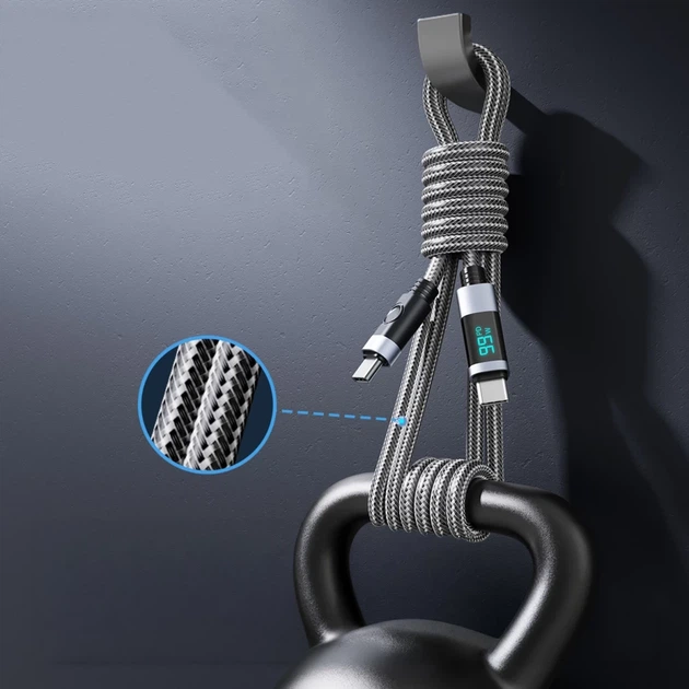 Kabel Orico LDC2C USB‑C to USB‑C PD 100W z wyświetlaczem LED 480Mb/s 3 m (6942227110947) - obraz 4