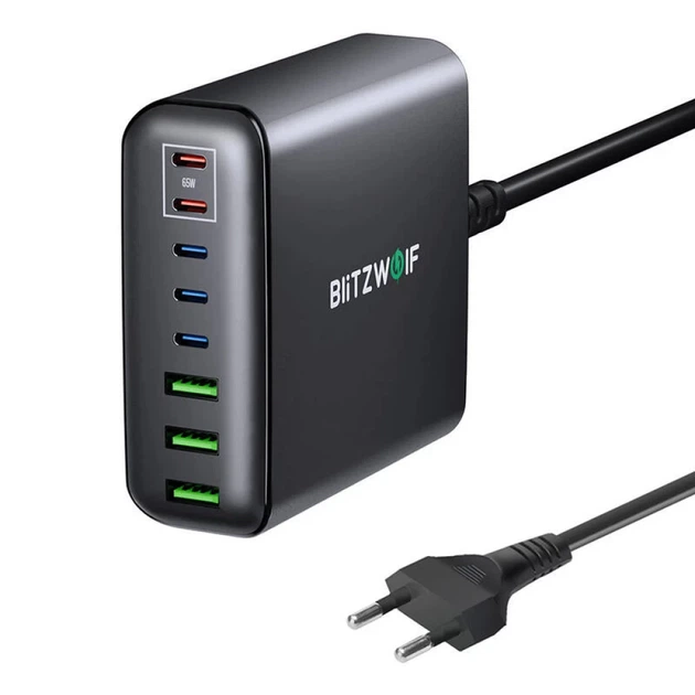 Сетевое зарядное устройство BlitzWolf BW-S26 250W Black (5906168437526) - Фото 1 Сетевое зарядное устройство BlitzWolf BW-S26 250W Black (5906168437526) - изображение 1