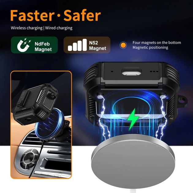 Чехол Tech-Protect Carbonox для AirPods Pro 3 Black with MagSafe (5906302333172) - изображение 3