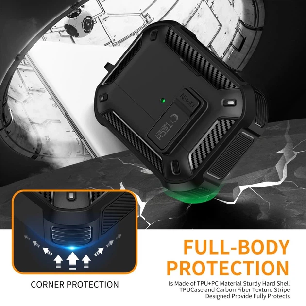 Чехол Tech-Protect Carbonox для AirPods Pro 3 Black with MagSafe (5906302333172) - изображение 6
