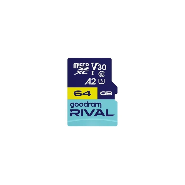 Карта памяти Goodram Rival microSD 64GB 100MB/s U3 V30 A2 с адаптером (5908267914724) - Фото 2 Карта памяти Goodram Rival microSD 64GB 100MB/s U3 V30 A2 с адаптером (5908267914724) - изображение 2