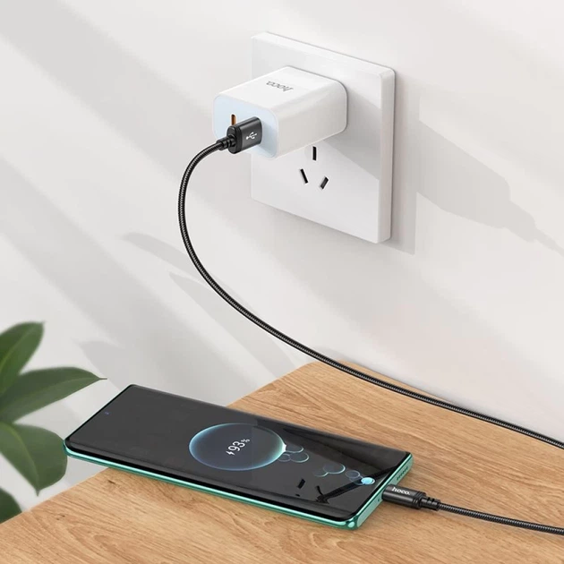Кабель Hoco X89 USB A to USB C 3A 1m Black (6931474784360) - Фото 4 Кабель Hoco X89 USB A to USB C 3A 1m Black (6931474784360) - изображение 4