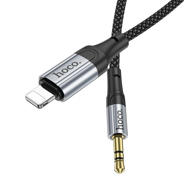 Кабель AUX Lightning на Jack 3.5 мм Hoco 1 м UPA26 Black (6942007608817) - изображение 2