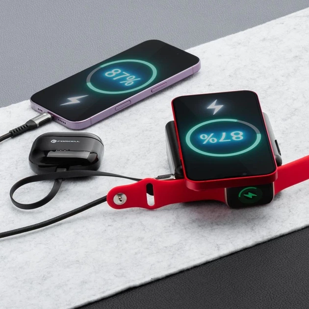 Многофункциональное зарядное устройство Forcell F-Energy 6в1 USB A + USB C PD 45W + power bank 15000 mAh + беспроводная зарядка 15W Black (59033963753 - Фото 13 Многофункциональное зарядное устройство Forcell F-Energy 6в1 USB A + USB C PD 45W + power bank 15000 mAh + беспроводная зарядка 15W Black (59033963753 - изображение 13