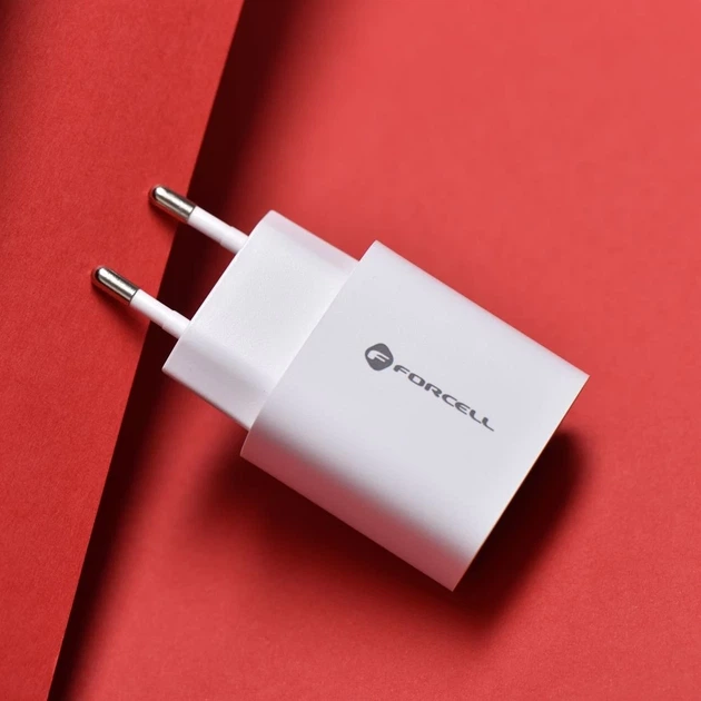 Зарядное устройство Forcell F-Energy USB C + USB A QC4.0 PD 3A 30W White (5903396198052) - Фото 10 Зарядное устройство Forcell F-Energy USB C + USB A QC4.0 PD 3A 30W White (5903396198052) - изображение 10