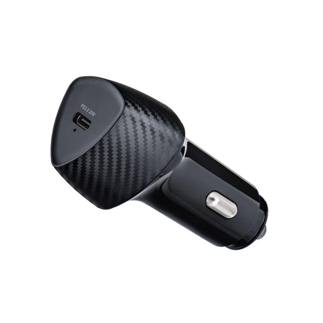 Автомобильное зарядное устройство Forcell F-Energy Carbon USB C QC3.0 PD 3A 20W Black (5903396133817) - изображение 3
