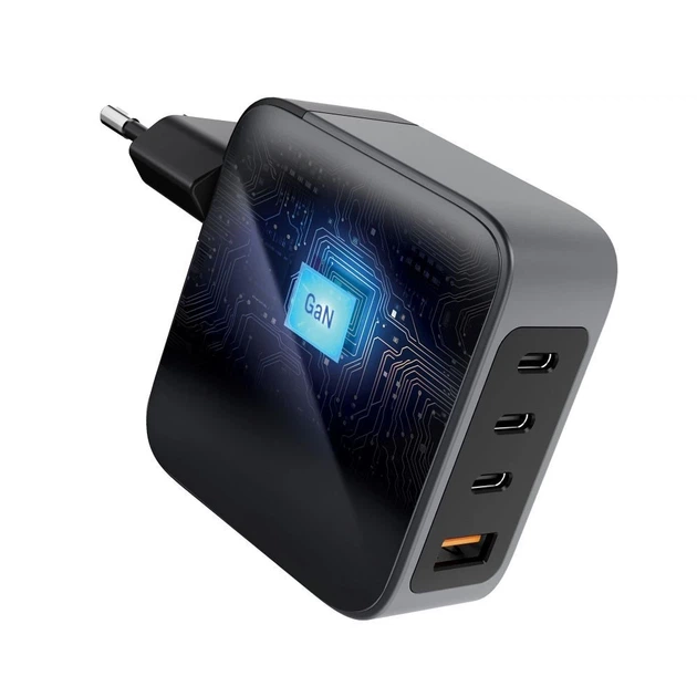 Сетевое зарядное устройство Forcell F-Energy GaN 3 x USB C + USB A QC4.0 PD 5A 100W Grey (5903396231421) - изображение 10