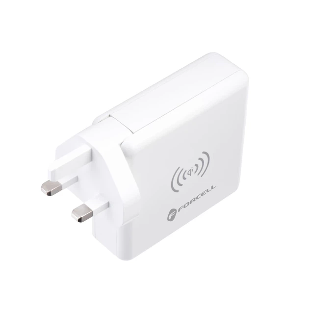 Многофункциональное зарядное устройство Forcell F-Energy 4в1 2 x USB A + USB C 15W + Power Bank 8000mAh + беспроводная зарядка White (5903396072475) - Фото 5 Многофункциональное зарядное устройство Forcell F-Energy 4в1 2 x USB A + USB C 15W + Power Bank 8000mAh + беспроводная зарядка White (5903396072475) - изображение 5