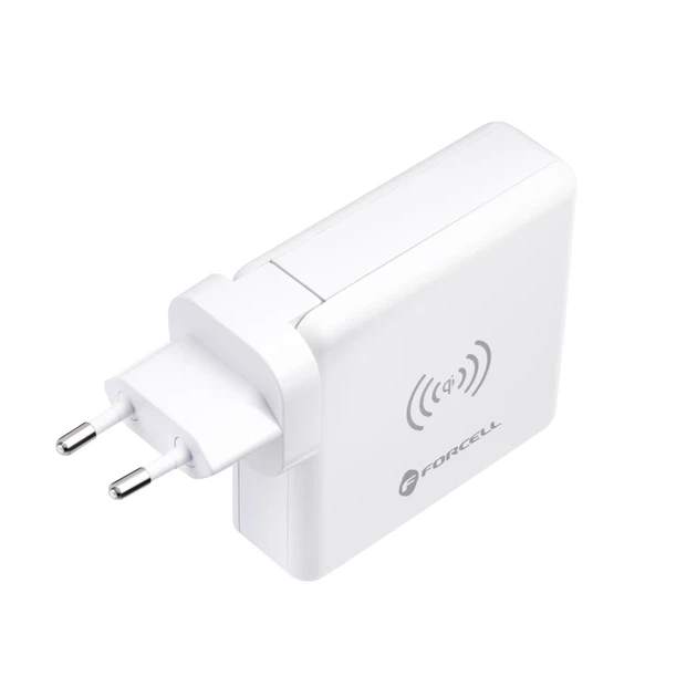 Многофункциональное зарядное устройство Forcell F-Energy 4в1 2 x USB A + USB C 15W + Power Bank 8000mAh + беспроводная зарядка White (5903396072475) - Фото 7 Многофункциональное зарядное устройство Forcell F-Energy 4в1 2 x USB A + USB C 15W + Power Bank 8000mAh + беспроводная зарядка White (5903396072475) - изображение 7