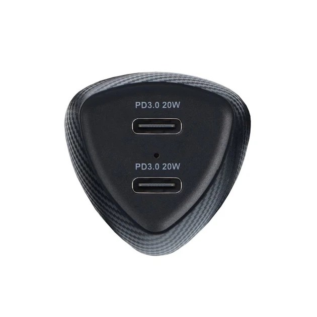 Автомобильное зарядное устройство Forcell F-Energy Carbon 2 x USB C QC3.0 PD 3A 40W Black (5903396133787) - изображение 4
