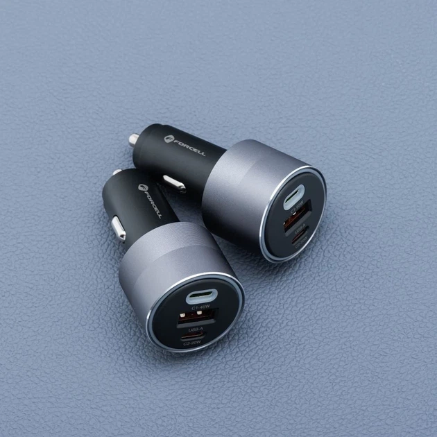 Автомобільний зарядний пристрій Forcell F-Energy Alu 2 x USB C + USB A QC4.0 PD SFC2.0 4.5A 65W Grey (5903396275739) - зображення 10