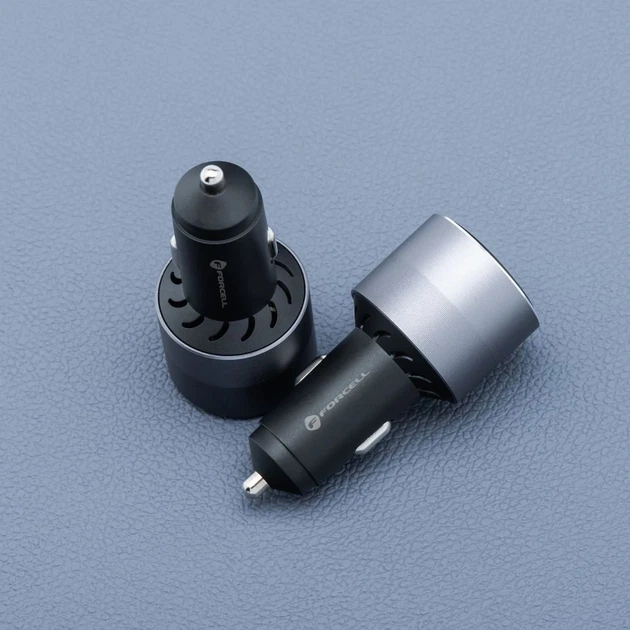 Автомобільний зарядний пристрій Forcell F-Energy Alu 2 x USB C + USB A QC4.0 PD SFC2.0 4.5A 65W Grey (5903396275739) - зображення 11