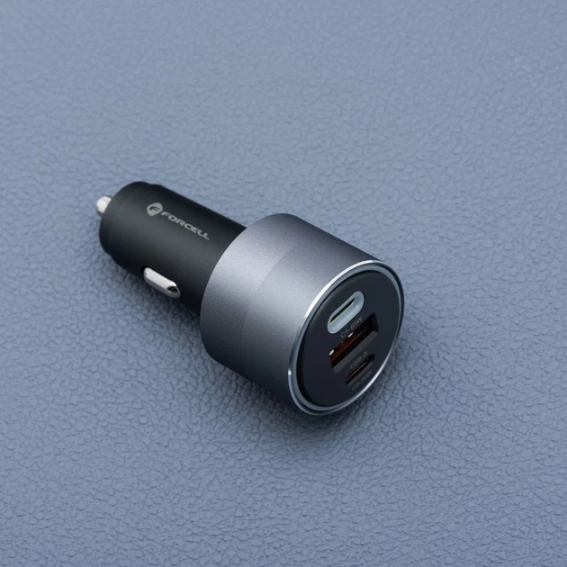 Автомобильное зарядное устройство Forcell F-Energy Alu 2 x USB C + USB A QC4.0 PD SFC2.0 3A 85W Grey (5903396275746) - изображение 14