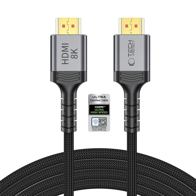 Кабель Tech-Protect UltraBoost HDMI 2.1 4K 120Hz / 8K 60Hz 300cm Black (5906302323692) - Фото 1 Кабель Tech-Protect UltraBoost HDMI 2.1 4K 120Hz / 8K 60Hz 300cm Black (5906302323692) - изображение 1